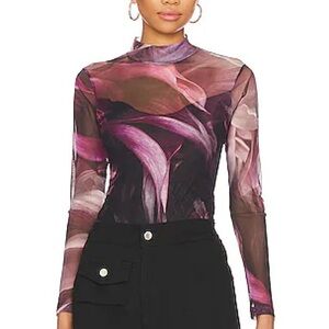All Saints Pink and Purple Mesh Blouse